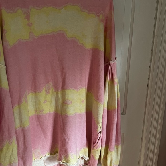 Free People M Pink Yellow Tie Dye Sweater - Picture 5 of 10